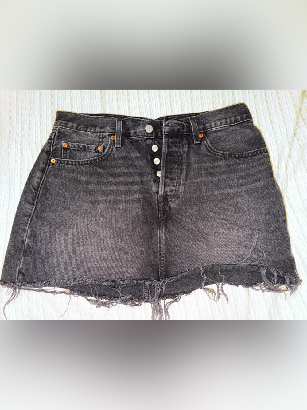 Levi's Distressed Black Icon Mini Skirt